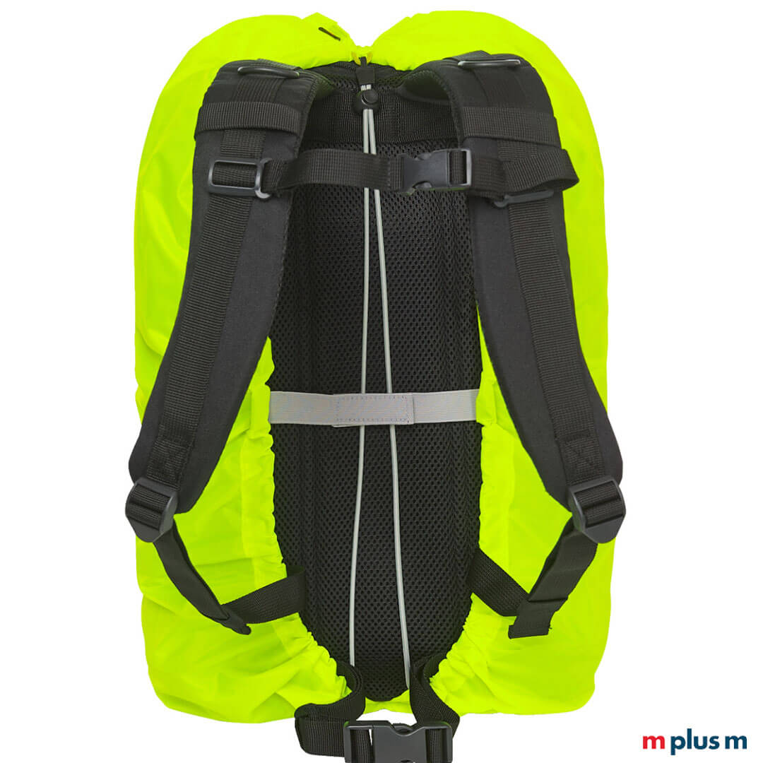 Schöner Werbeartikel für jedes Wetter: Reflex Rucksack Regenhülle mit Logo Druck