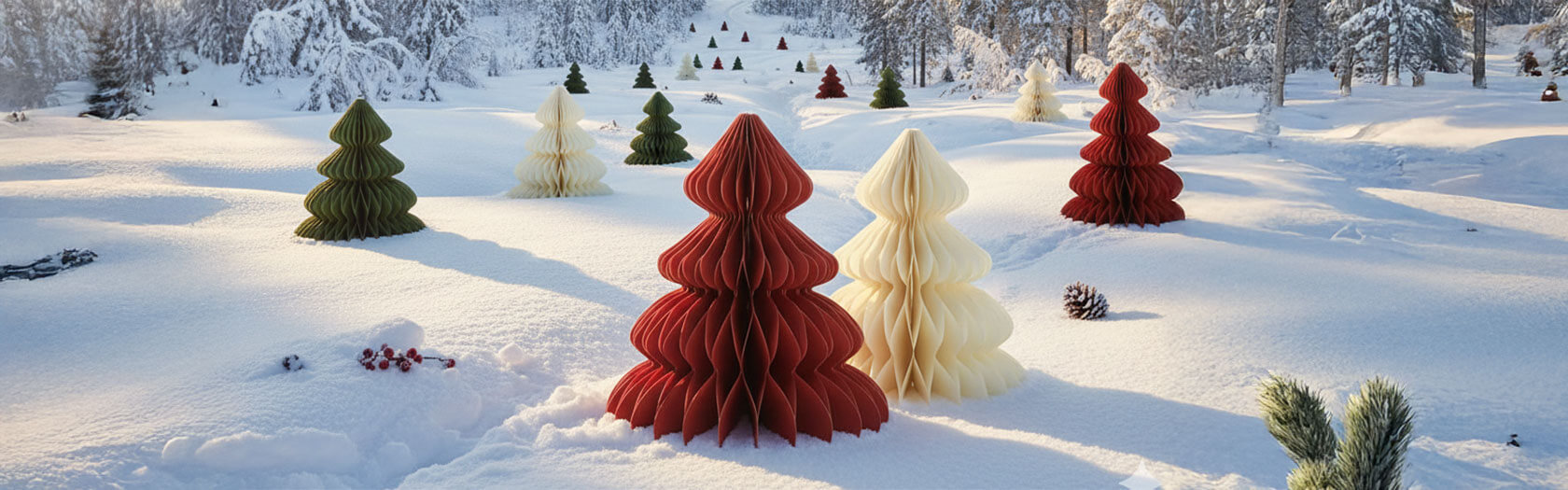 Kleinen faltbarer PopUp Papier Weihnachtsbaum bedrucken - Banner 